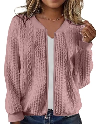 Image of Zip Up Sweatshirts for Women Casual Outfits Cardigan Outerwear Trendy Winter Jackets Coat
