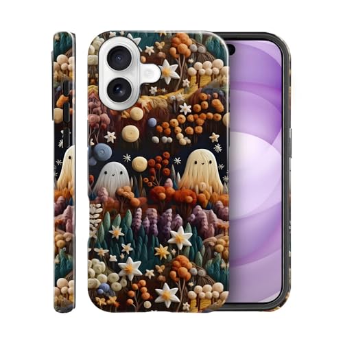Coque rigide P19JL anti-rayures solution double couche motif jardin Halloween