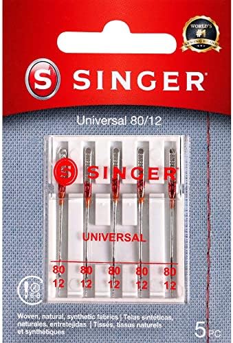 SINGER 04735 Sewing Machine Needles, 5-Pack, 80/12-5 5 Count