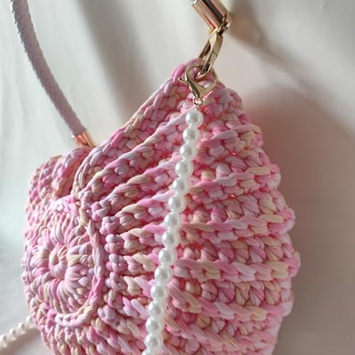 Clutch Purses For Women With Faux Pearls & Conch Shell Accents Candy Tone Polyester Shoulder Bag For Women4
