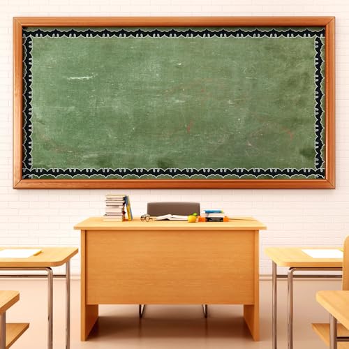 Image of Whaline 65.6Ft Halloween Bulletin Board Border Glitter Black Bat Die Cut Trim Border Roll for Spooky Chalkboard Wall Decor