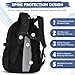 Amythe Schulrucksack Jungen Teenager, Rucksack Schule Gymnasium Oberstufe Schulranzen mit Reflektoren für 15.6 Zoll Laptop, Wasserdicht Schulranzen für Schule & Reisen, Schwarz