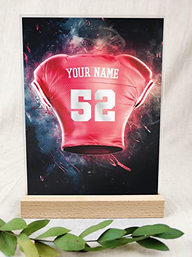 San Francisco Fanartikel Acryl Tafel - Personalisiertes Geschenk, Football, American Football, Geschenke Jungen, Fanartikel Kinder, Fan Geschenke, San Francisco Trikot für San Francisco-Fans