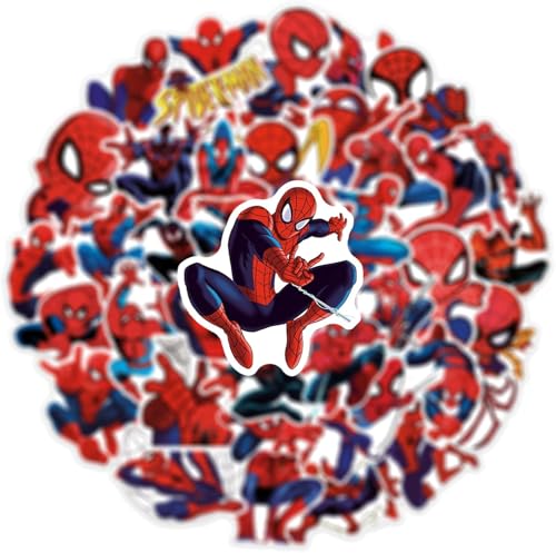 100 Spidey Stickers Set,Cartoon Aufkleber,Wasserfeste Vinyl Cartoon Sticker für Kinder & Erwachsene，Perfekt für Laptop,Handyhüllen,Skateboard,Koffer,Auto und mehr