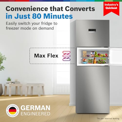 Image of Bosch 303L, 3 Star, MaxFlex Convert Frost Free Triple Door Refrigerator | 8-in-1 Convertible Storage Modes | 57L Extra Convertible Zone | Cool Extend up to 18 hours (CMC33S03NI, Shiny Silver)