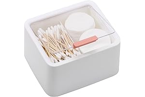 Tecbeauty Cotton Swab Ball Qtip Holder Jar Plastic Container Dispenser Box with...