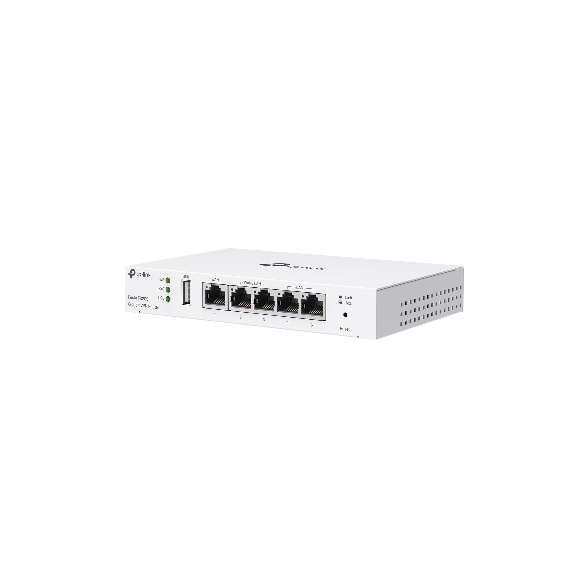 TP-Link Festa FR205 Gigabit VPN Gateway, ohne WiFi, 5× Gigabit-Ports, 1× USB WAN-Port, unterstützt IPSec, PPTP, L2TP und OpenVPN, Kostenlose Cloud-Verwaltung, Business-Level-Qualität