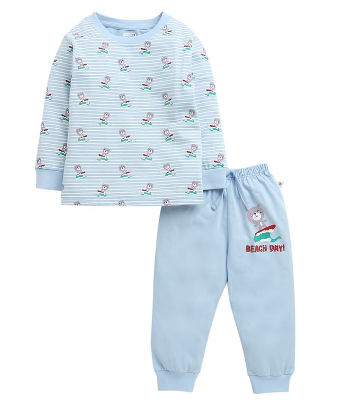 Image of BUMZEE Boys Cotton Full Sleeves T-Shirt & Pyjama Set (Peb10384391)