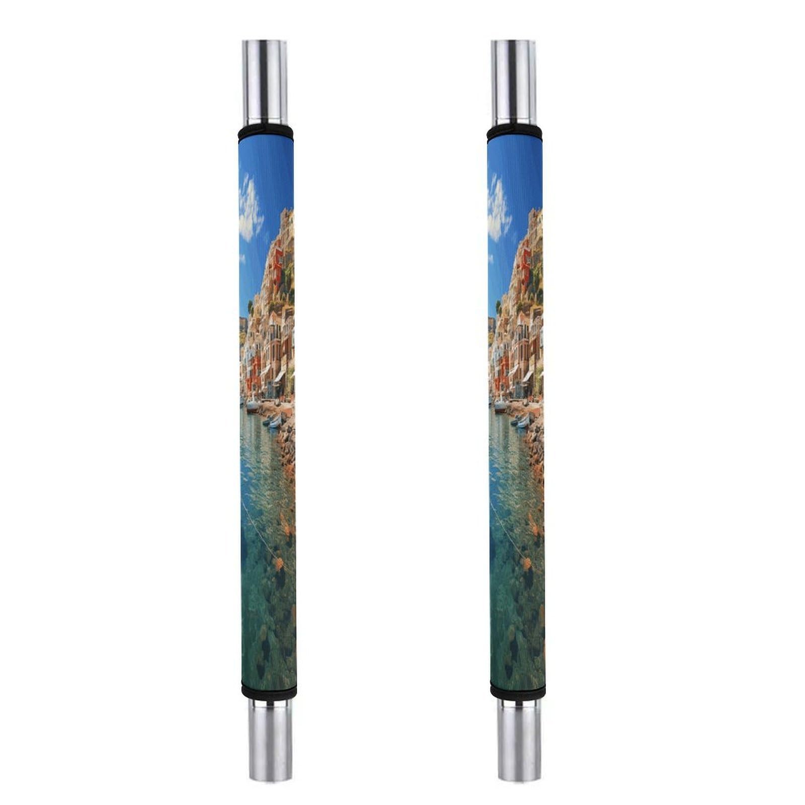 Adfgyerh Style Seaside Town Refrigerator Door Handle Covers 2 Pcs, Refrigerator Handle Covers Non-Slip Fridge Handle Covers For Oven Microwave Dishwasher Appliance Door Sleeves