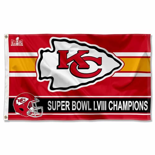 WinCraft Kansas City Chiefs 2024 Super Bowl Champions Flag Outdoor Indoor 3x5 Foot Banner