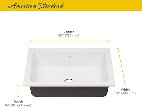 Miniatura 4 de American Standard 77SB30190.308 Fregaderos de cocina, 30 x 19 pulgadas, blanco