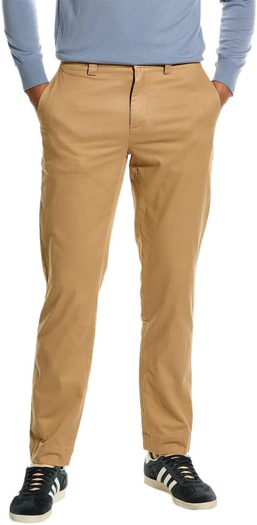 Brooks Brothers Mens Clark Fit Flannel-Lined Chino Pant, 3830, Brown