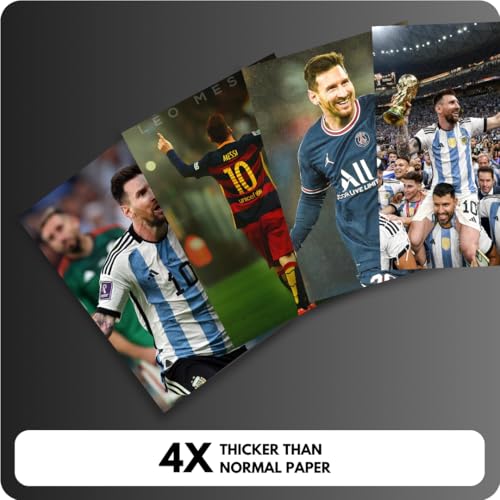 Image of auraposter Messi Poster (Set of 40) | Lionel Messi Mini Posters (15 x10 cm) | Wall, Bedroom, Living room | Football Posters for Wall | Glue Dots Included