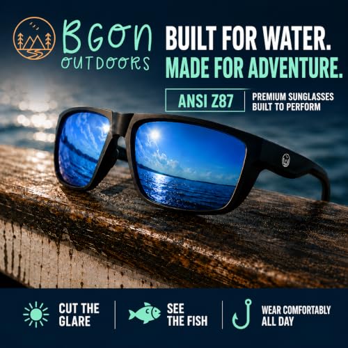 Image of Polarized Fishing Sunglasses for Men - UV400 Protection - Lake, River, Ocean - Lightweight TR90 Frame