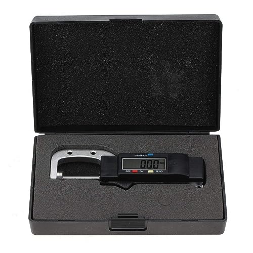 Image of Digital Micrometer 0-25mm / 1 Inch - Electronic Thickness Gauge with LCD Display, Inch /Metric Conversion, Precision Measuring Tool for Metal, Wood, Paper & Small Parts (25mm)
