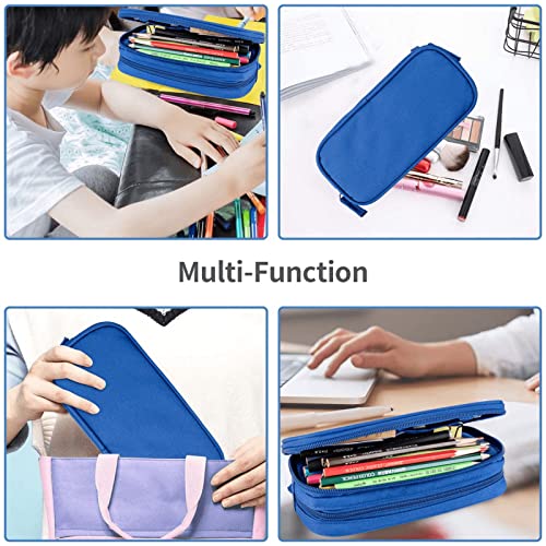 Image of Perinsto Video Game Controller Background Pencil Case Big Capacity Multi Compartment Stationery Box Pencil Pouch Holder Desk Organizer For School Office Home, Blue