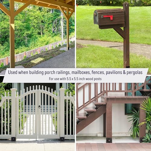 U Shaped 6x6 Deck Post Concrete Anchor Spike, Fence Post Base, Zinc Plated (2 Pack) - Thumbnail 4