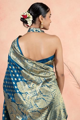Image of Subham Saree for Woman Silk Cotton Kanjivaram | Soft Easy to Drape Daily Wear Sari with Blouse Fabric
