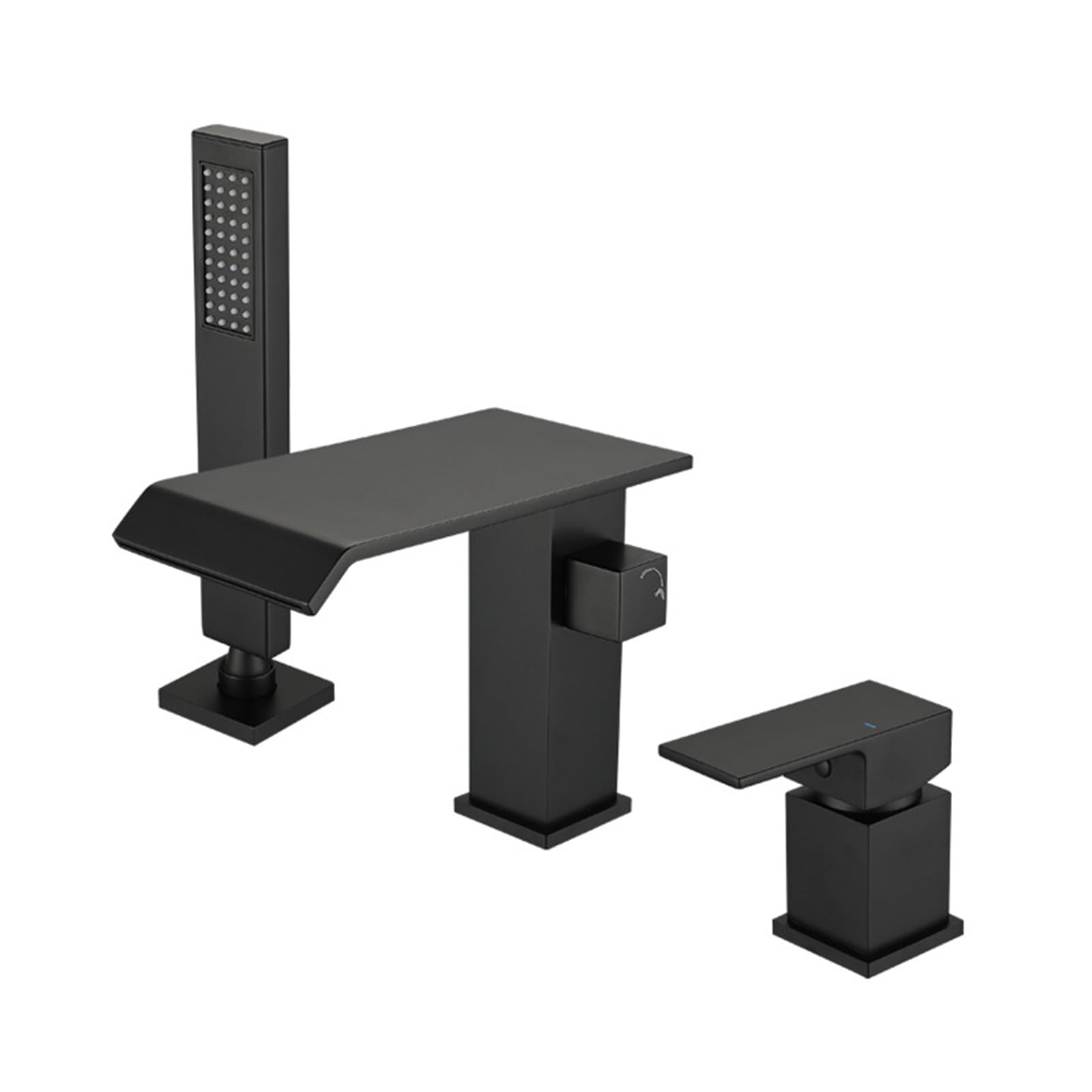NZPOST Bathroom Taps with Shower Mixer Deck Mount, Bath Shower Mixer Tap Waterfall Shower Head with Hose S