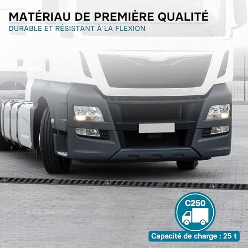 Caniveau de garage Wiltec avec grille fonte protégeant vos sols des eaux - 6