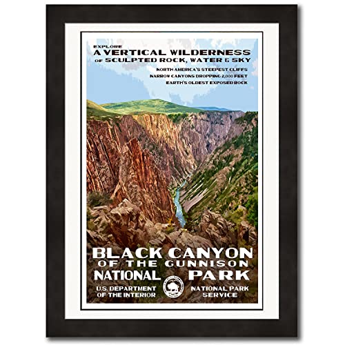 National Park Posters Black Canyon Of The Gunnison Original Artwork - 13" X 19" By Rob Decker - Wpa Style Prints #TOP9