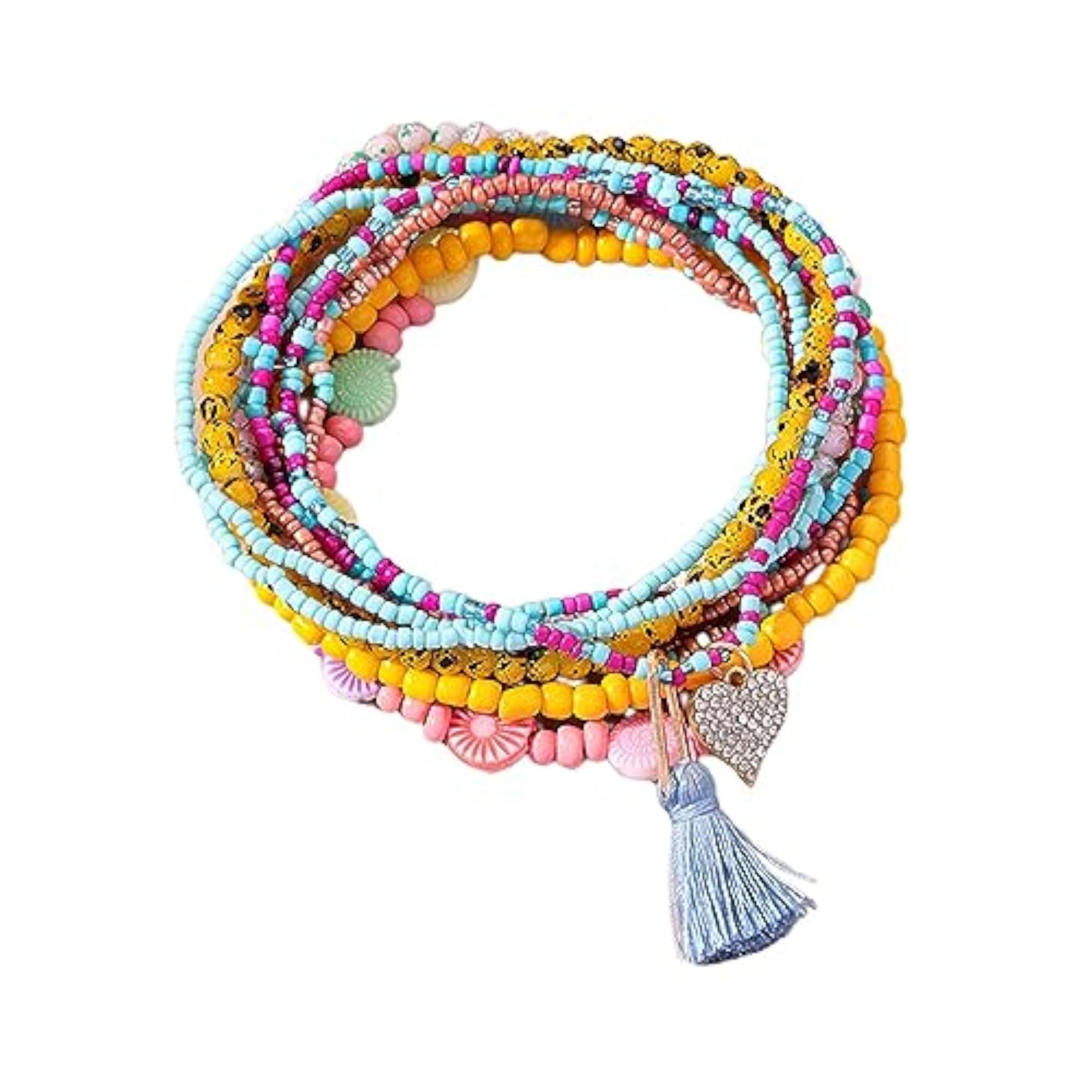 Boho Beaded Anklets, Glass Bead Foot Jewelry Set