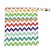 Baby Wet Bag Dry Bag Splice Cloth Diaper Wet Bags Waterproof Small Size with Zipper Snap Handle Pack of 2 (Chevron Rainbow and Grey)