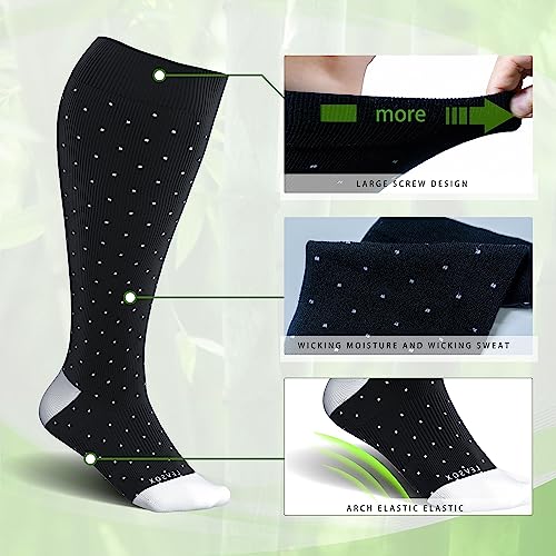 Image of LEVSOX Wide Calf Compression Socks for Women&Men Plus Size 15-20mmHg Knee High Large Support Stockings for Circulation