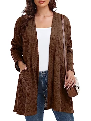 Image of BELAROI Plus Size Cardigan Sweaters for Women 2026 Pockets