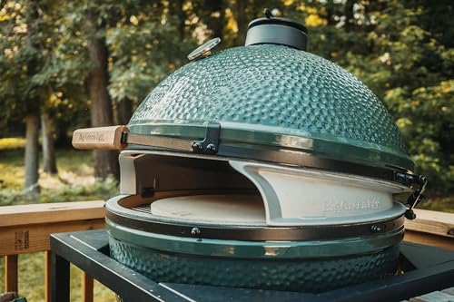 XL Pizza Wedge for Big Green Egg Brick Oven Style Front Opening Pizza Oven Attachment Cast Aluminum Outdoor Baking Accessory Heat Fins Airflow Design