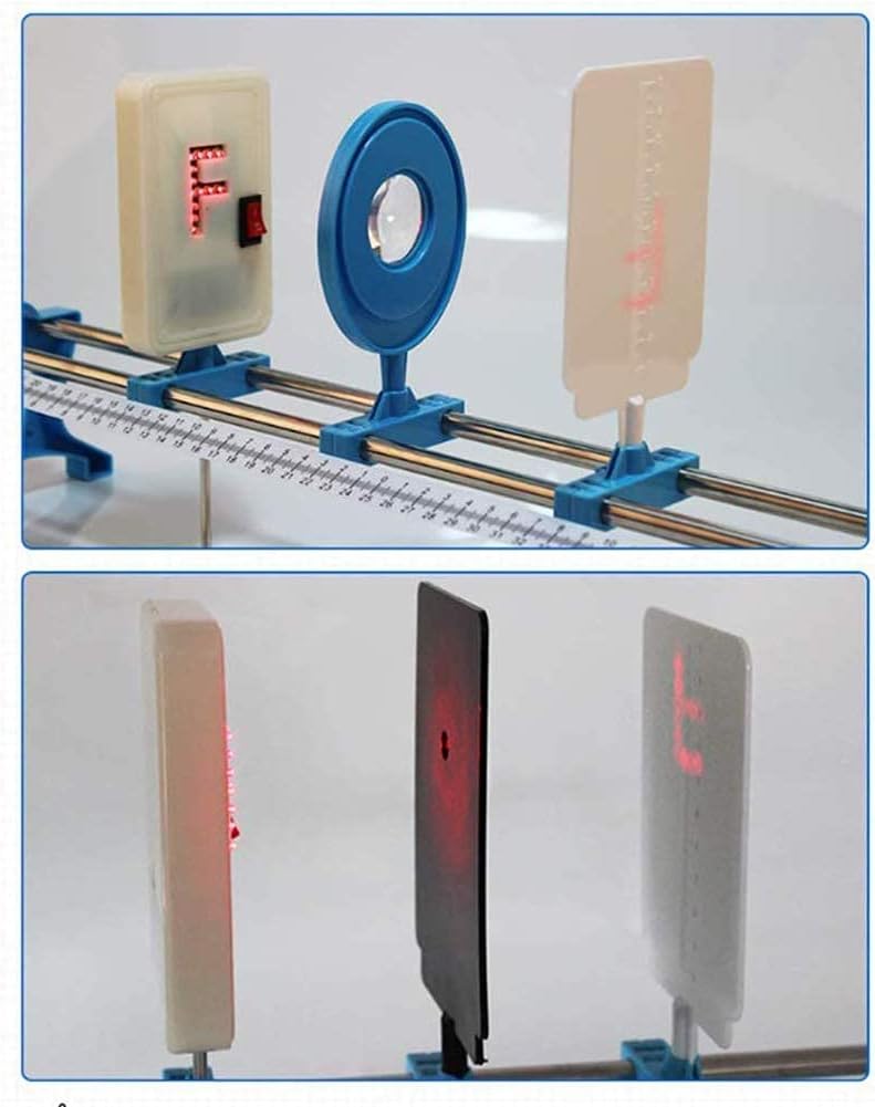 The Experiment Kit for Physical Optics Tri-Prism Concave Convex Lens Disrupting Mirror Optical Bench Rainbow Mirror Parallel Light Source Imaging