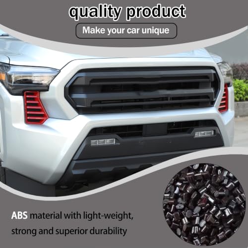 Image of Car Front Headlights Grille Vent Cover Trim Compatible With Toyota Tacoma 2024 2025 ABS Front Side Grill air inlet Vent Panel Cover Interior decoration accessories (Red)