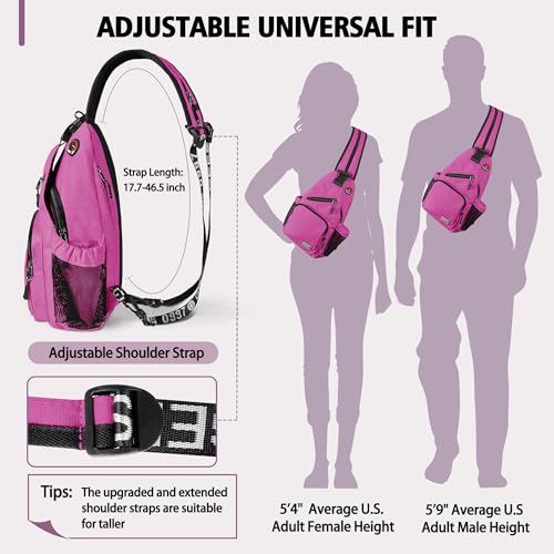 Image of Geestock Convertible Sling Bag for Women Men, Lightweight Crossbody Backpack Daypack Chest Bag Fit 10.9 inch Tablet for Travel, Sport, Hiking & Commute, Purplishred, 8.27inx3.94inx13.39in