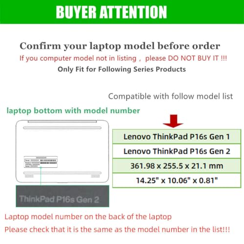 Funda para Lenovo ThinkPad P16s Gen 1/Gen 2 en cuero PU negra miniatura 2
