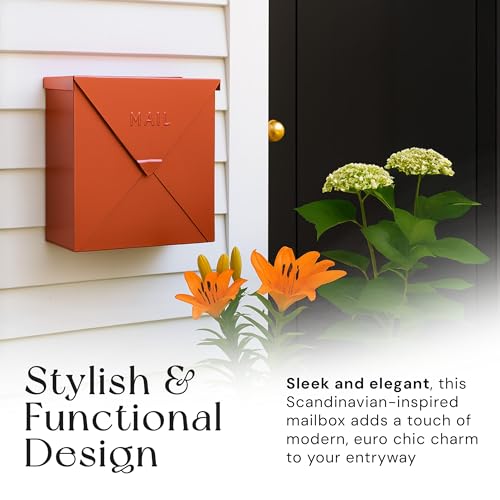 Image of NACH Mailboxes for Outside Wall Mount, 10 x 10 x 4 inch Copper Mail Boxes for House Outside, Waterproof Mailboxes for Outside - Chicago Style Mail Box