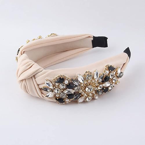 Miniatura 9 de Yusier Diademas anudadas para mujer, diadema de cristal con diamantes de imitación, joyería hecha a mano, accesorios para el cabello, banda ancha de
