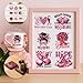 Rngmsi Breast Cancer Uvdtf Stickers - 20 Sheets Breast Cancer Awareness UV DTF Cup Wraps for 16 oz Glass, Pink Ribbon Flower Rub on Transfer Sticker, UV DTF Decals for DIY Water Bottle Mug Crafts