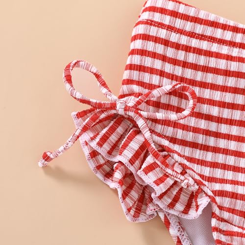 Image of HAPPYMA Baby Swimsuit Toddler Girl Bathing Suit Summer Stripe Bikini Set Beach Two Piece Swim Wear