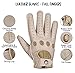 WASPRO Genuine Leather Gloves, Pure Leather Fashion Gloves, Lambskin Leather Gloves, Leather Motorcycle Gloves, Knuckle Fit Gloves (Beige, Medium)