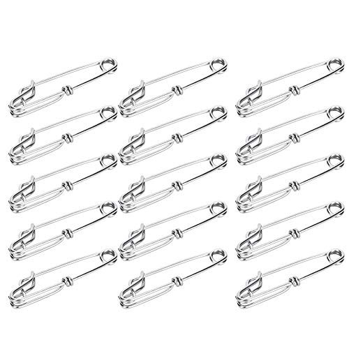 Fishing Clips, Pack of 15 Stainless Steel Tuna Clips Longline Branch Hangers Snap Fishing Tackle Connector Fishing Accessory Easy On Off Mountaineering Camping Supplies