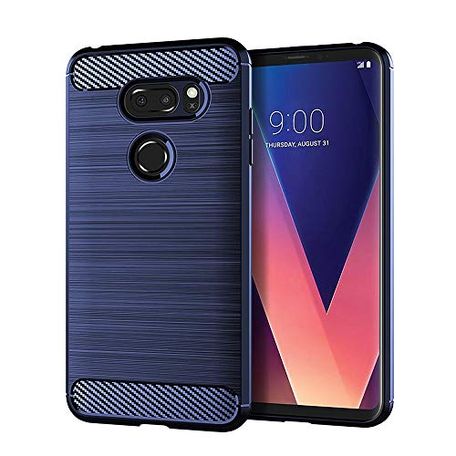 Phone Case for LG V35 ThinQ V30 Plus with Tempered Glass Screen Protector Slim Accessories Silicone Protective Cell Cover LGV30 LGV35 LG30 LG35 Thin Q V35thinq V30plus V 30 35 V30+ V30s 30Plus 35thinq