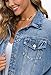 Cantonwalker Women's Oversize Vintage Washed Boyfriend Denim Jacket Long Sleeve Classic Loose Jean Trucker Jacket 003 (Light Blue Washed, M)……