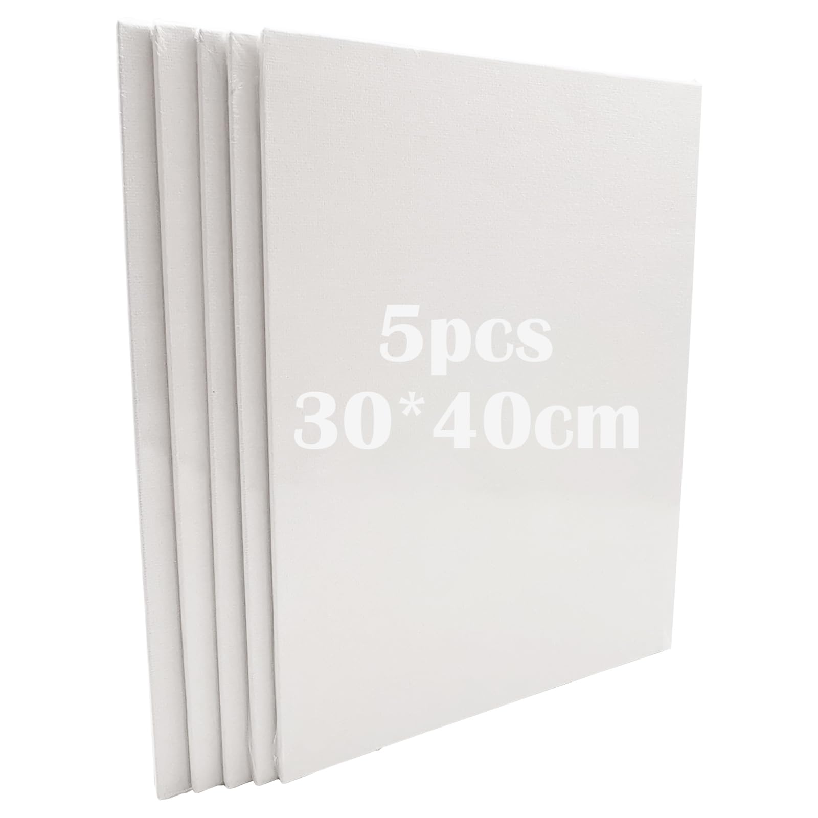 Pannelli di pittura, CTRICALVER tela di cotone spessa 3 mm, tavolo disegno 30 x 40 cm, tavola tela prestirata vuota, tavola per pittura a olio, adatta per principianti e dilettanti (confezione da 5)