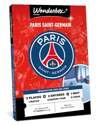 Wonderbox Connect - Coffret Cadeau - PSG Séjour - 2 Places pour 1 Match au Choix + 2 entrées pour Le Stadium Tour - Parc des Princes - 1 Nuit pour 2 dans Un...