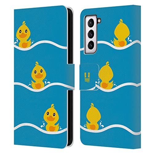 Carcasa Samsung S21 FE 5G Tipo Libro Funda de Piel Pato Kawaii