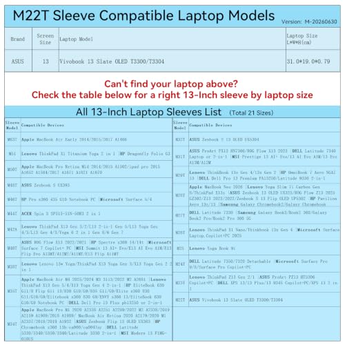 Image of Smatree M22T Hard Protective 13 inch Laptop Sleeve Case for ASUS | Compatible for ASUS Vivobook 13 Slate OLED T3300 /T3304(X8013T)