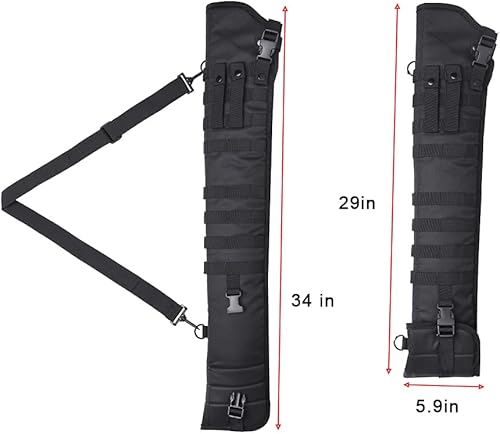 Miniatura 2 de Funda táctica para rifle de escopeta ajustable, correa de hombro para caza al aire libre, funda Molle
