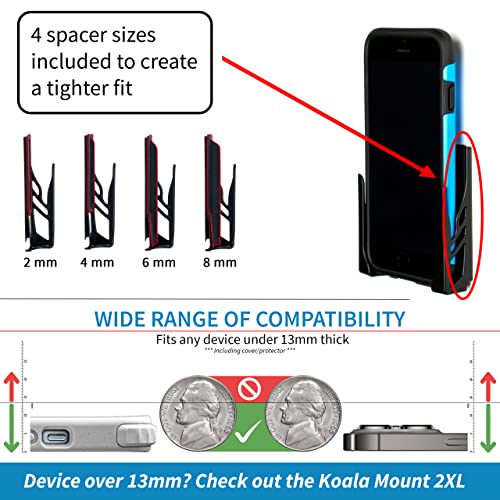 Dockem Koala Wall Mount 2.0 For Iphones, Samsungs & Most Phones: Damage-Free Universal Dock For Iphone 12, Pro, Pro Max, Mini; 11, Pro, Pro Max; Se 2, Xs, Max, Xr, X, 8, 8+, Galaxy S21S & More [White] #TOP1