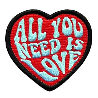 Antrix 1 Pcs All You Need is Love Funny Sayings Emblem Embroidered Fastener Hook & Loop Tactical Patch for Clothes Bags Backpack Uniform Coat Jackets Jeans Armband Dog Vest - Les Beatles, Paul McCartney, John Lennon, RIngo Starr, George Harrison