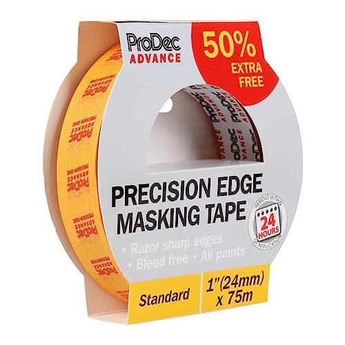 ProDec Advance 24mm (1 inch) x 50m + 50% FREE Precision Edge Multi Surface Painters Masking Tape, Razor Sharp Lines with No Paint Bleed, Indoor Painting & Decorating Compatible with All Paints, 1"